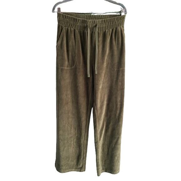 JoyLab Green Velour Split Ankle Casual Pants Sz M - Picture 3 of 9